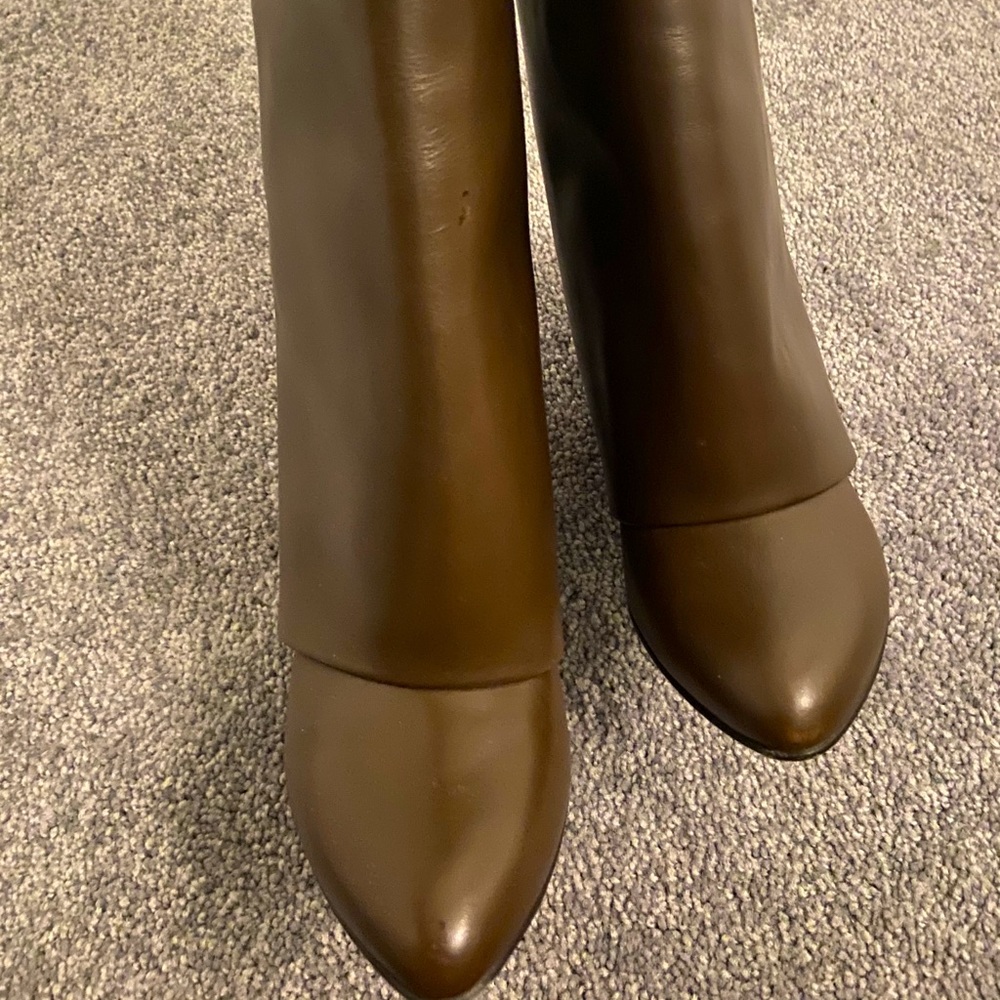 Givenchy brown leather shark lock boots